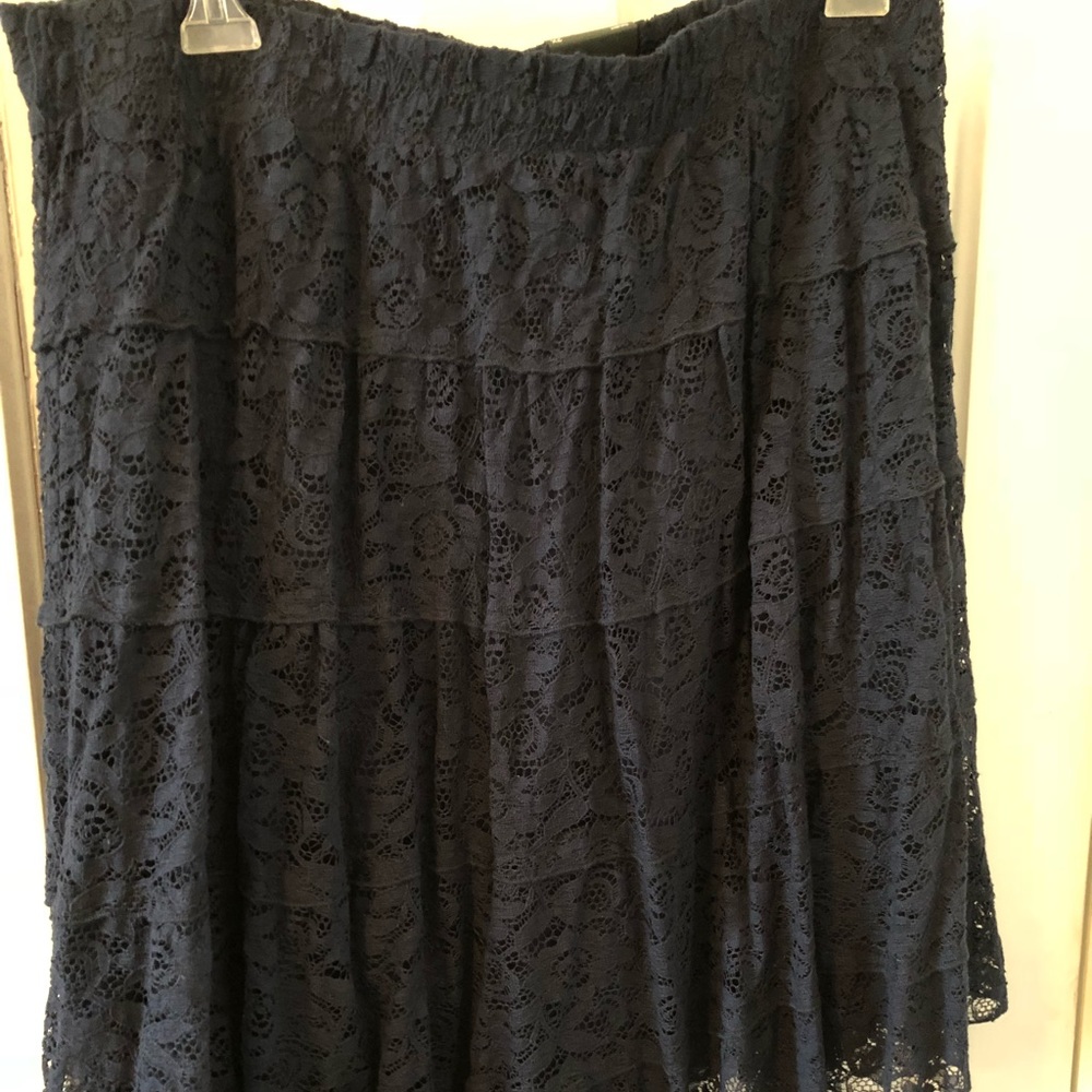 Navy blue lace skirt